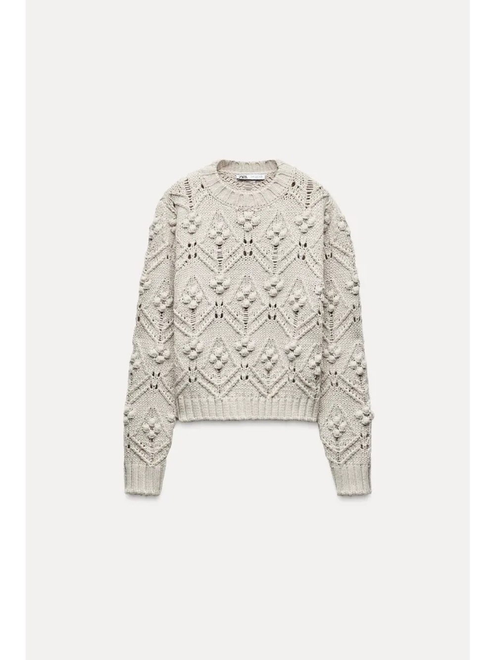 Zara Cableknit Sweater with Pompoms